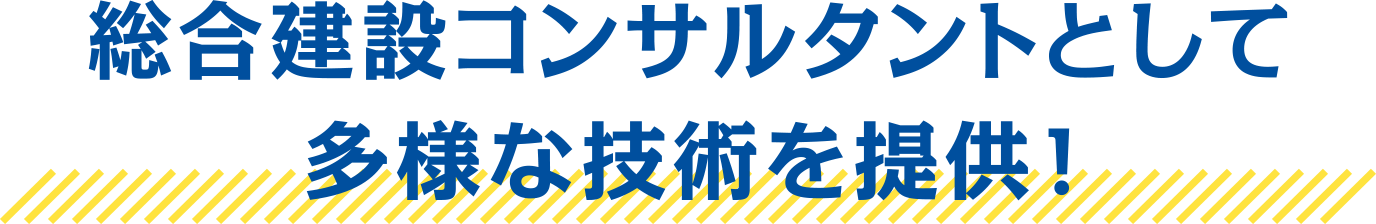 総合建設コンサルタントとして多様な技術を提供！